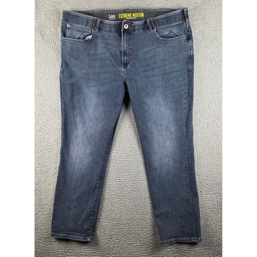 Lee‎ Jeans Mens 46x32 (43x30) Blue Extreme Motion Straight Tapered Leg Stretch